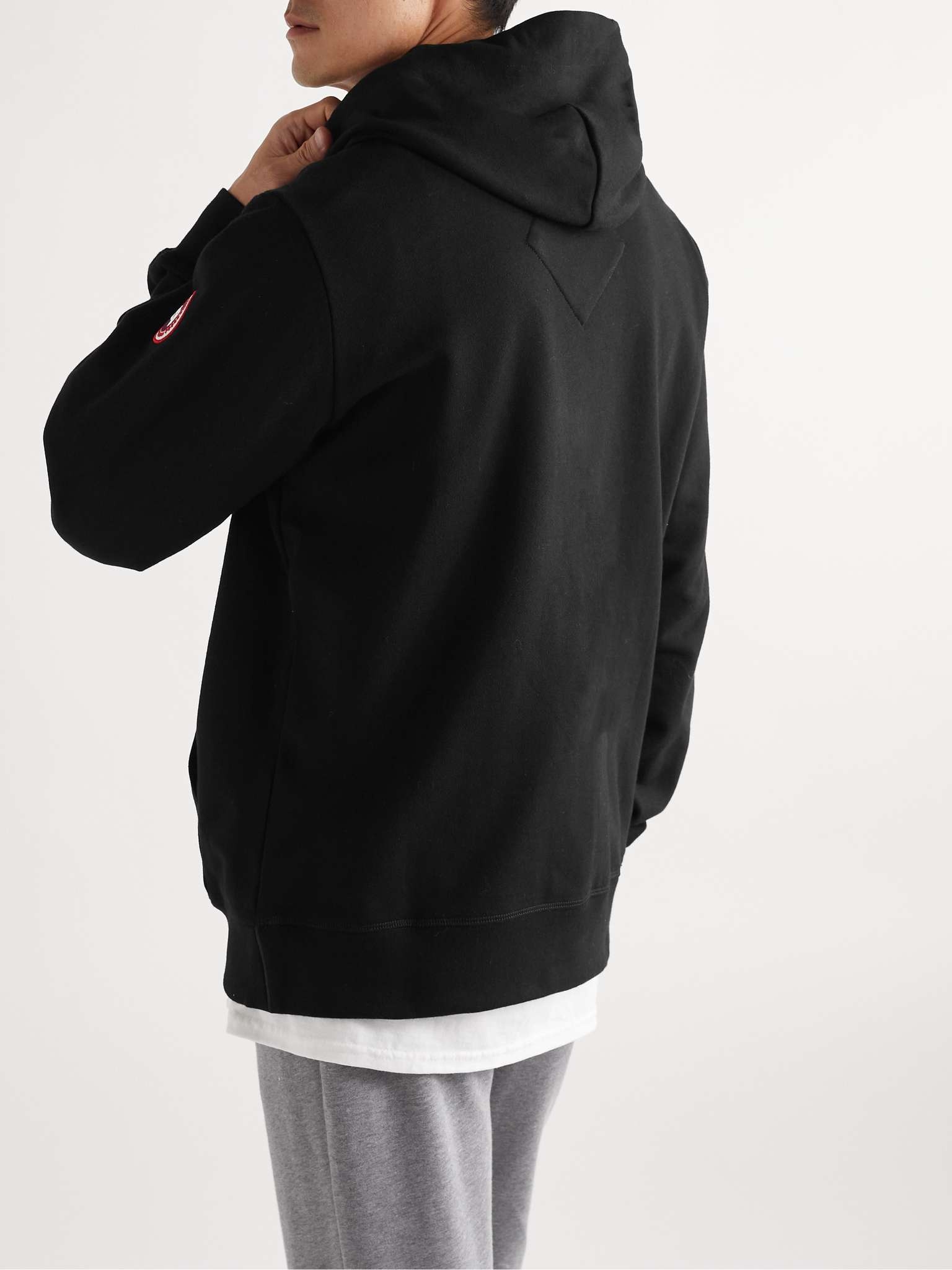 Huron Logo-Appliquéd Organic Cotton-Jersey Hoodie - 4