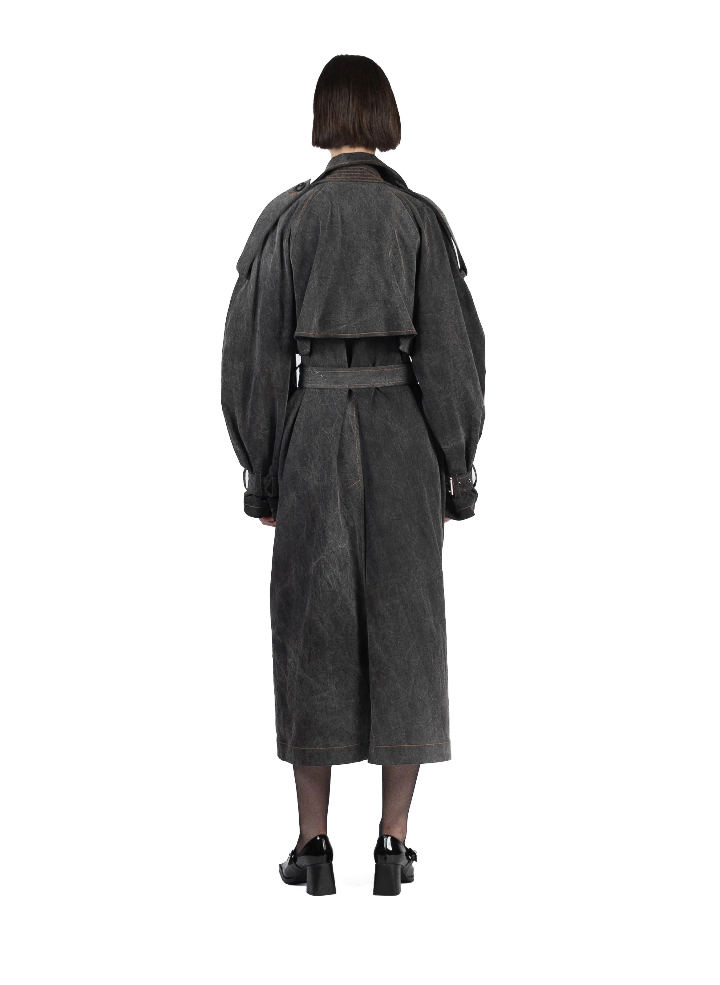 Trench Coat Washed Grey/Pre order delivery in 3 weeks - 4