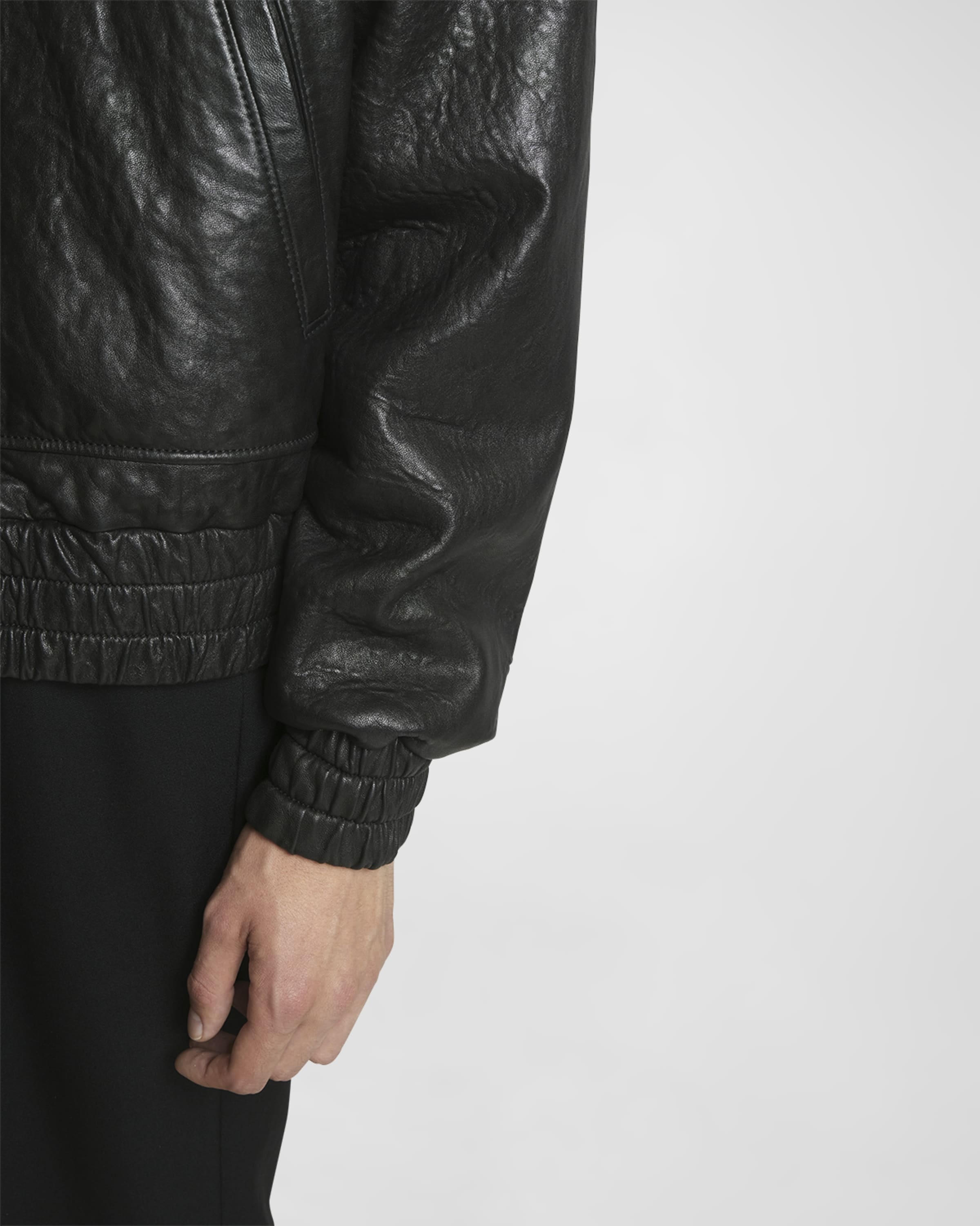 Men's 80s Leather Bomber Jacket - 6