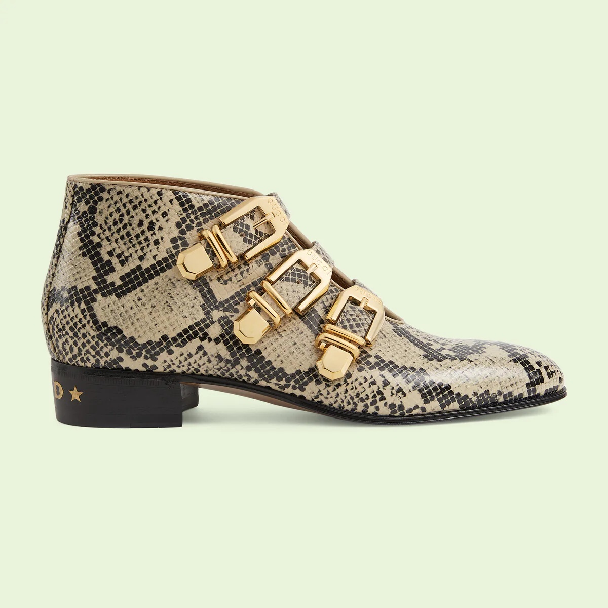 Women's python print ankle boot - 1