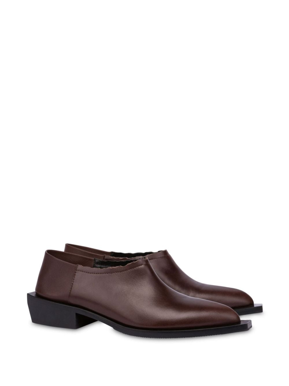 scallop-edge leather loafers - 2
