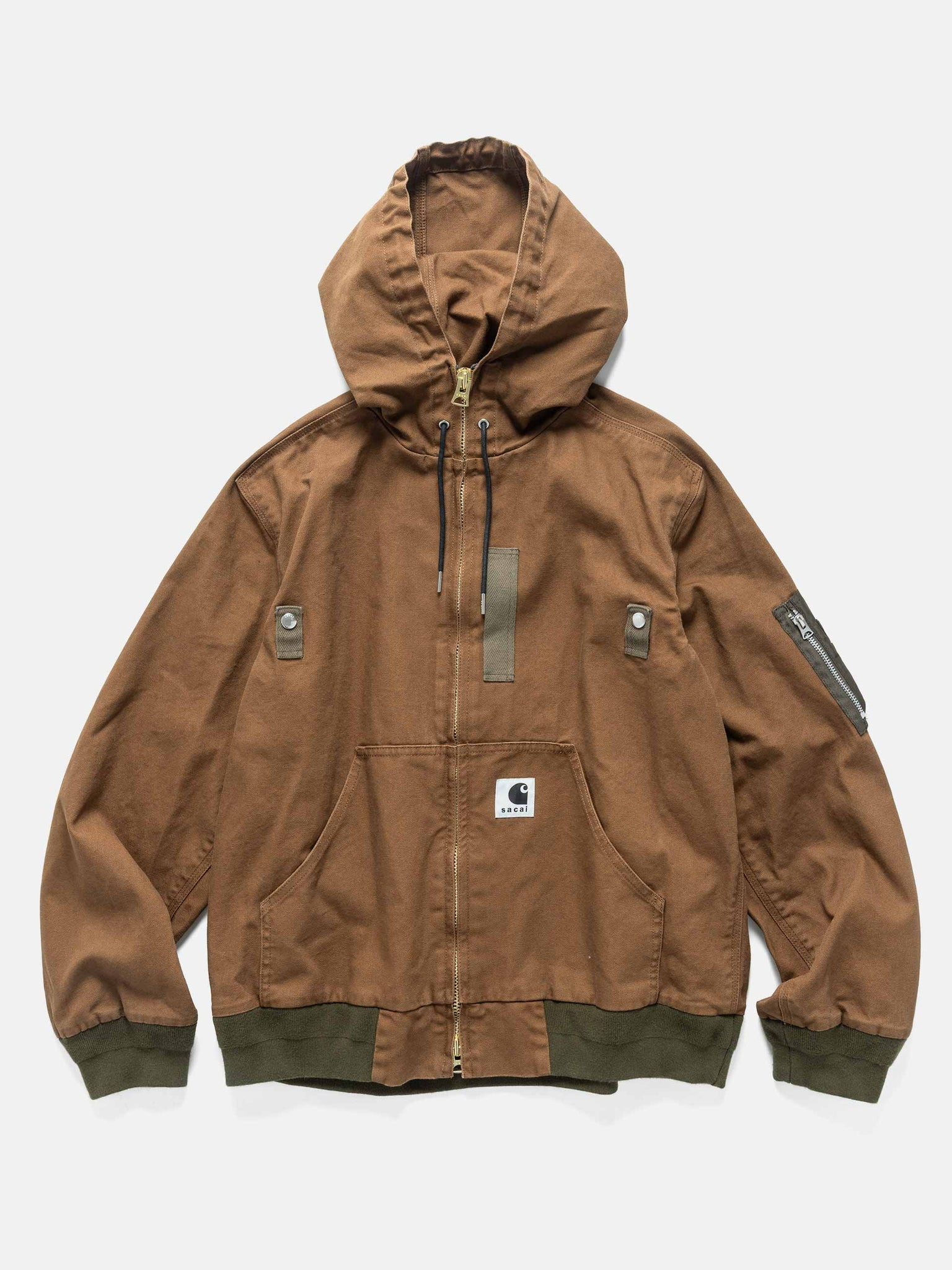 x Carhartt WIP Washed Duck Hooded Blouson Dark Beige - 1