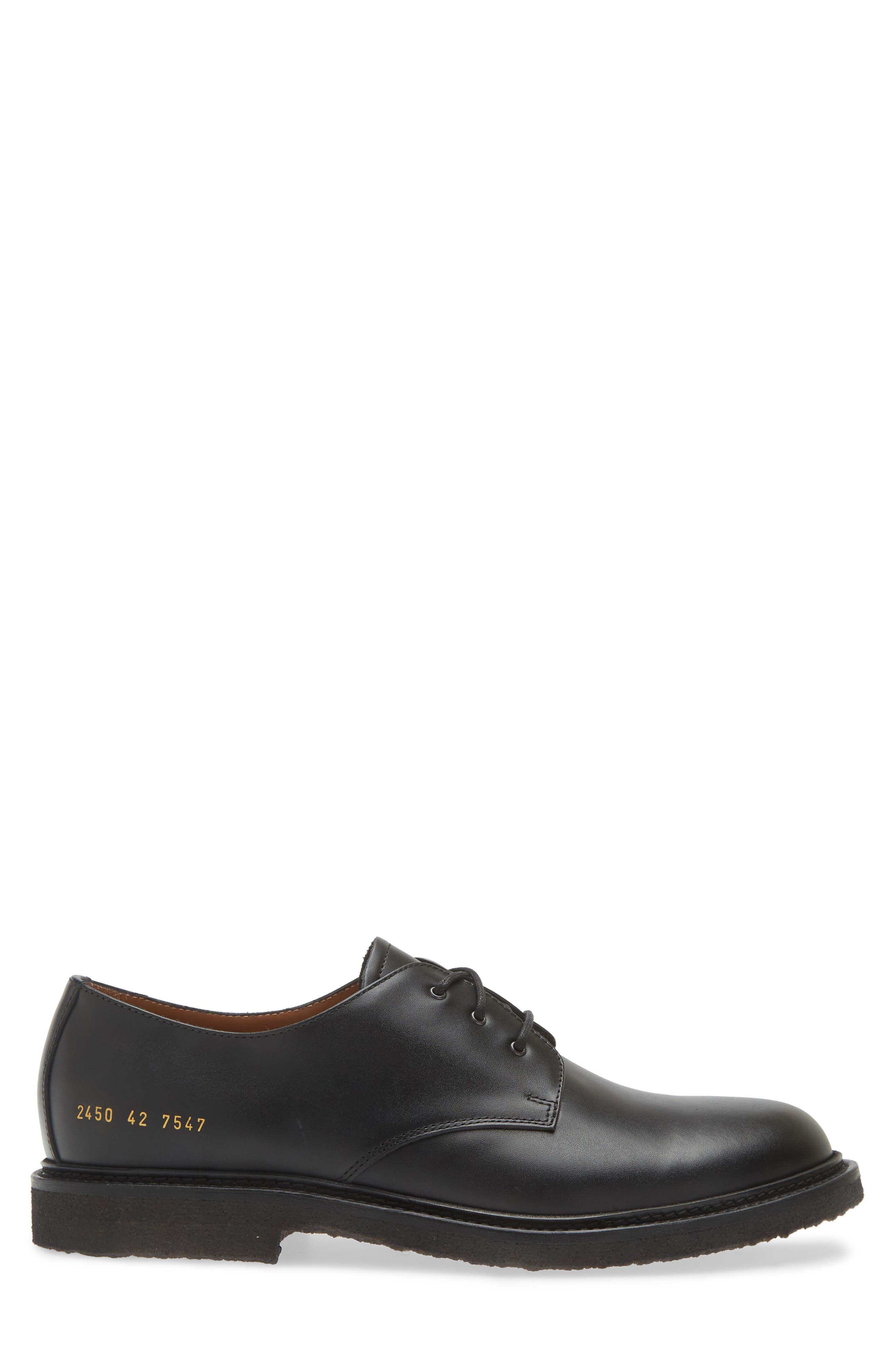 Common Projects Officer's Plain Toe Derby in Black at Nordstrom - 3