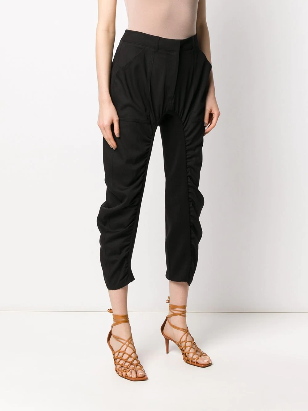 pleated cropped trousers - 3