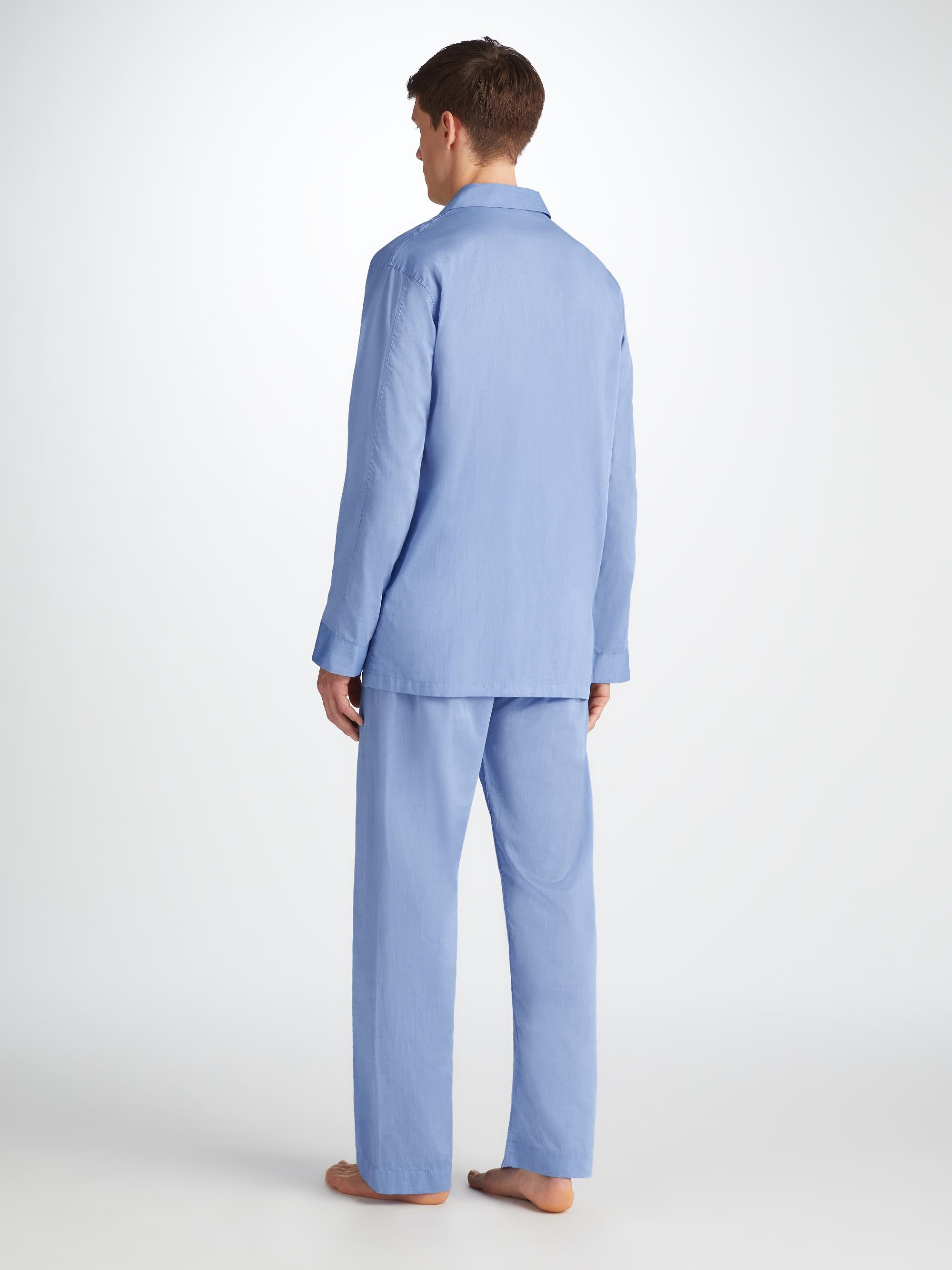 Men's Classic Fit Pajamas Amalfi Cotton Batiste Blue - 4