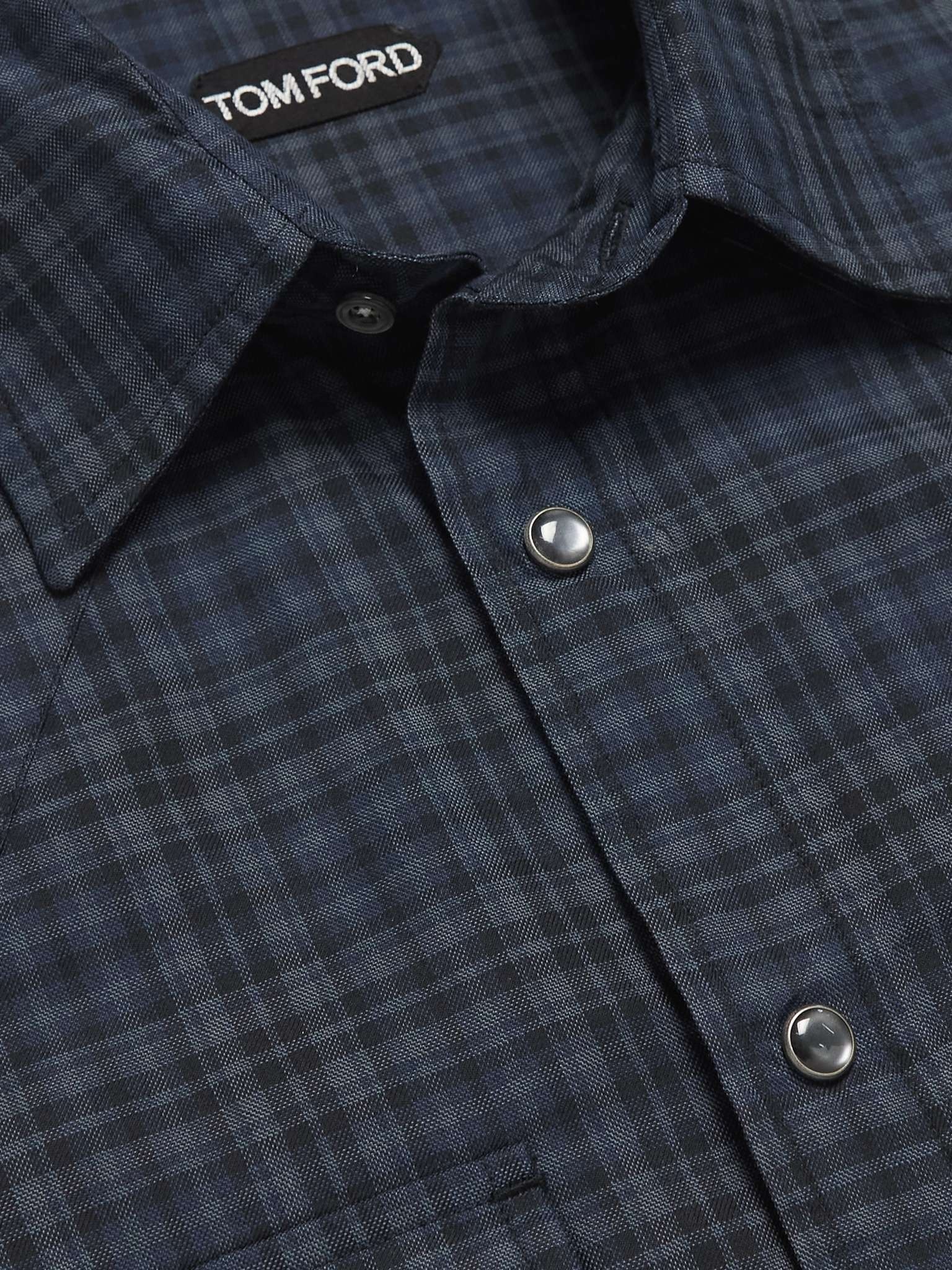 Slim-Fit Checked Cotton Western Shirt - 5