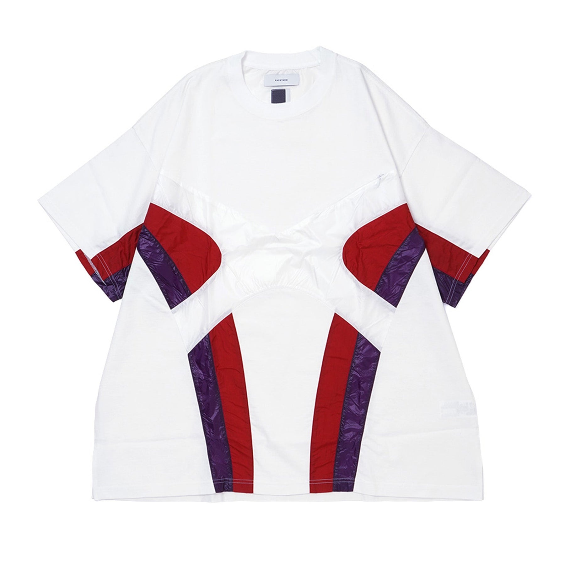 NYLON PATCHWORK TEE / WHT - 1