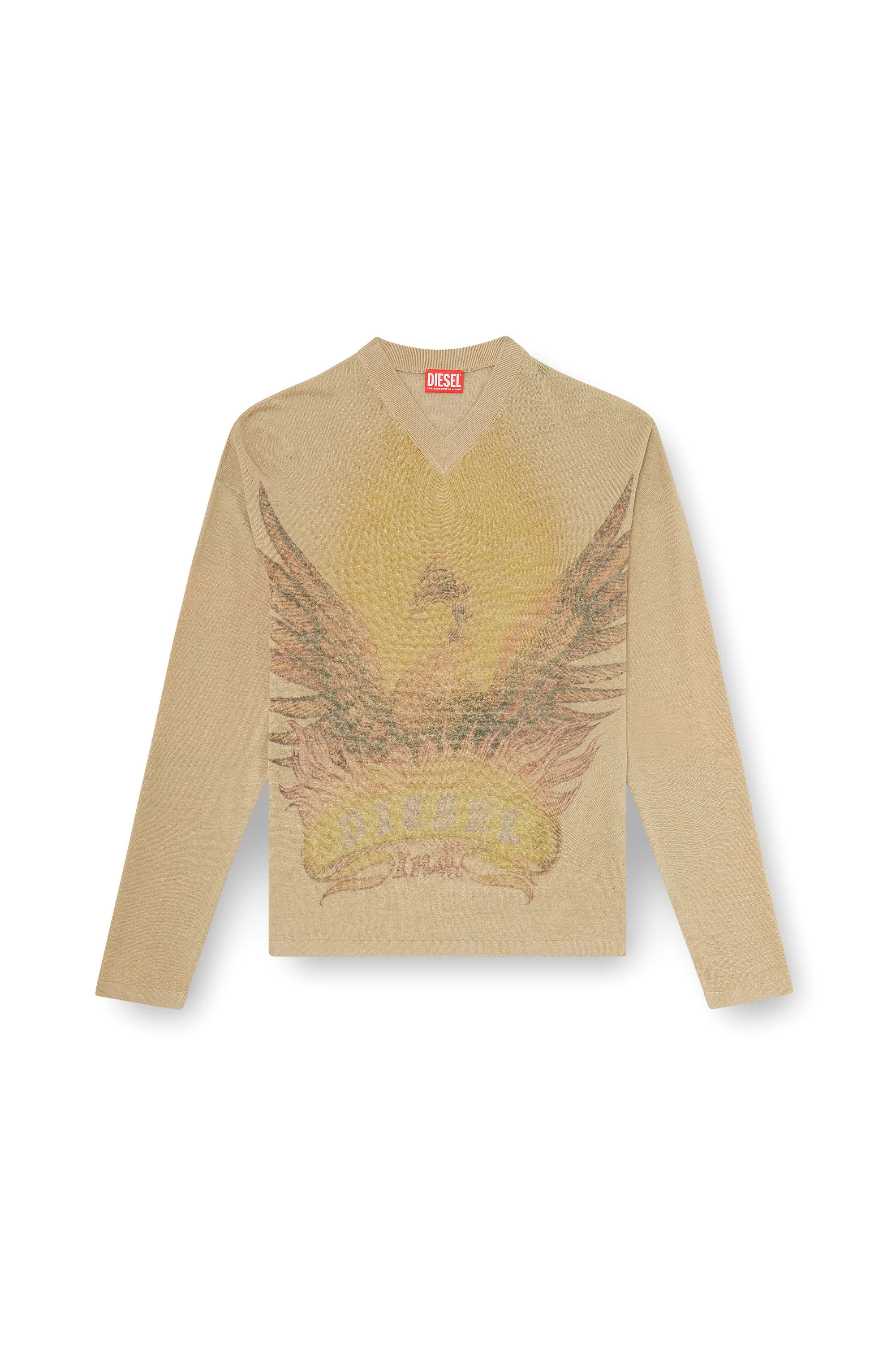 LINEN JUMPER WITH FADED PHOENIX PRINT - 1