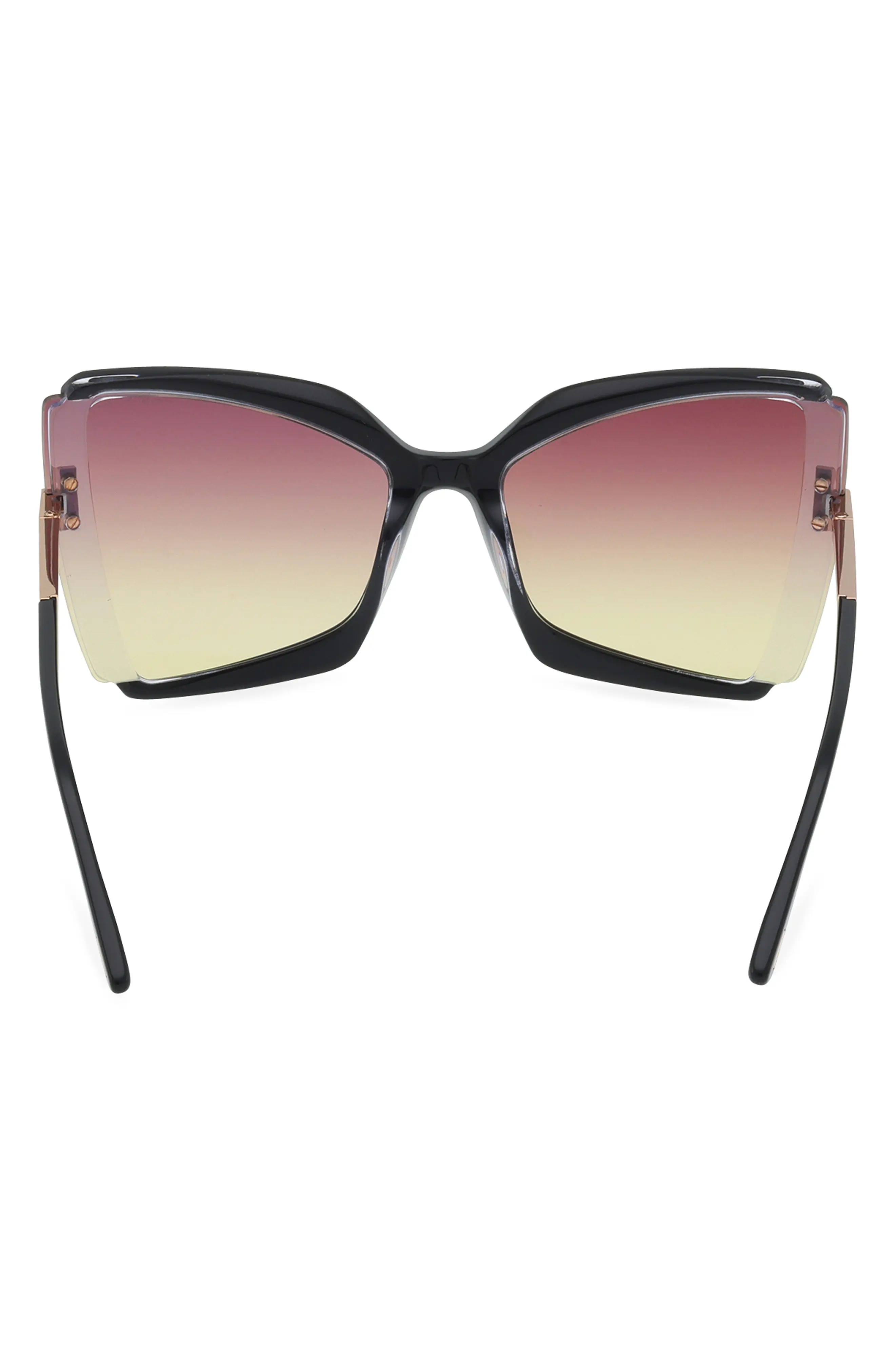 Gia 63mm Oversize Butterfly Sunglasses in Black & Crystal /Sunset - 5