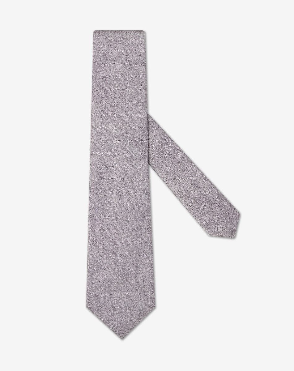 Jacquard silk tie with blue floral design - 1