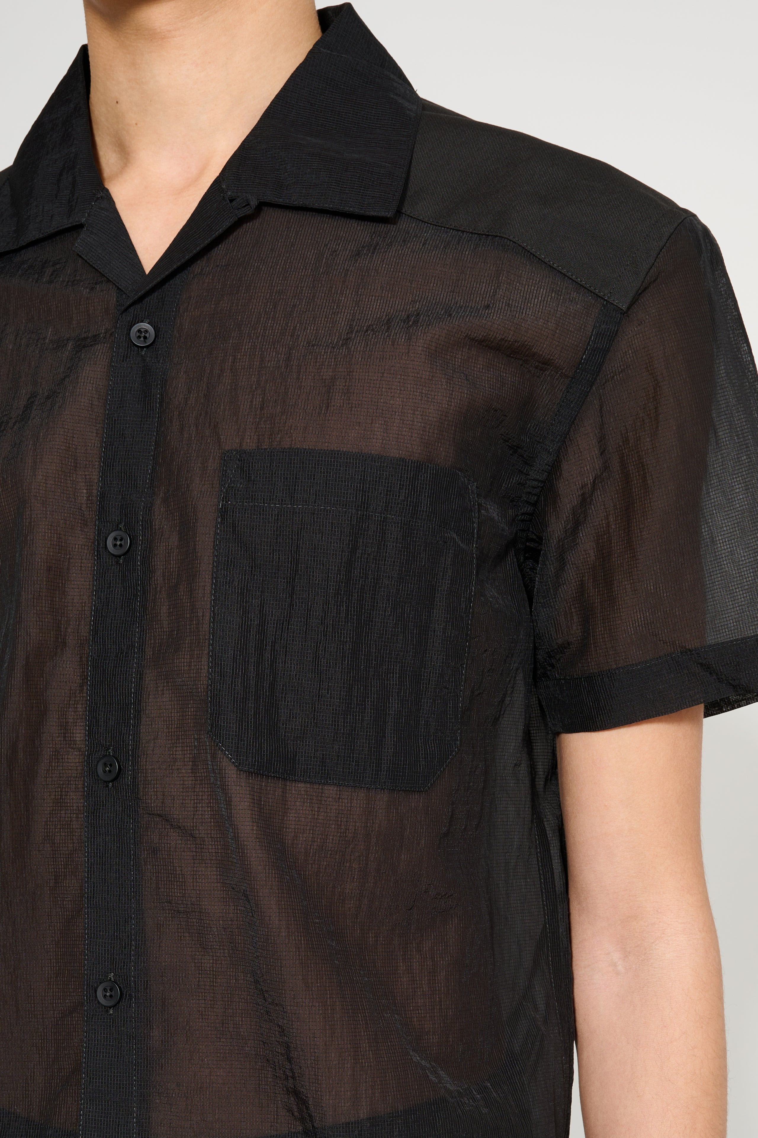 OLLY SHINDER SHEER ARMY SHIRT WITH CORDURA YOKE BLACK - 5