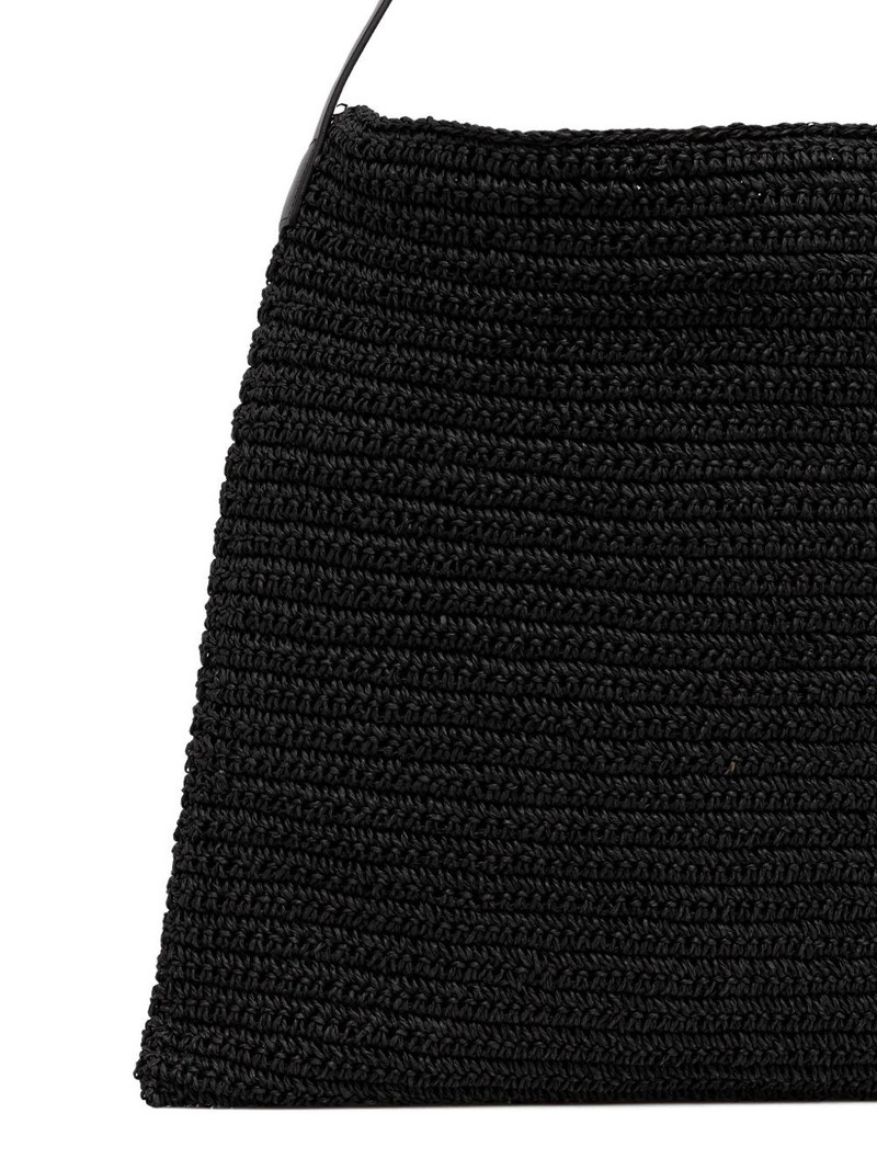 Asha leather-strap crochet tote bag 3