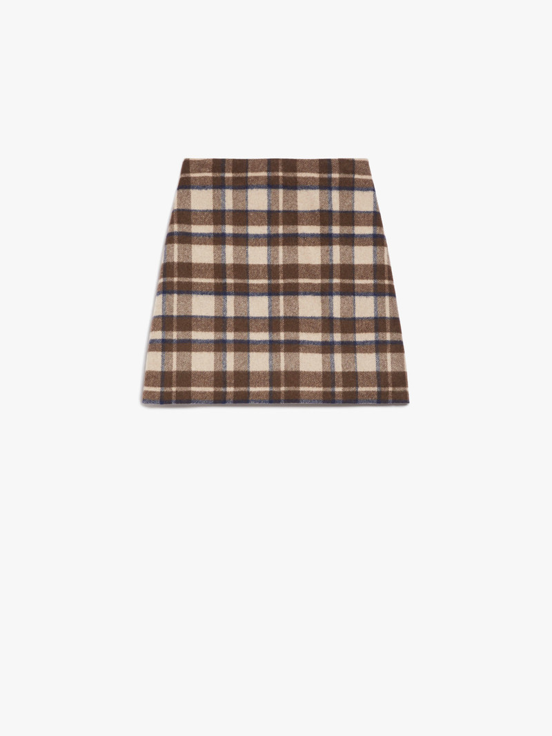 EPOCA Short chequered wool skirt 1