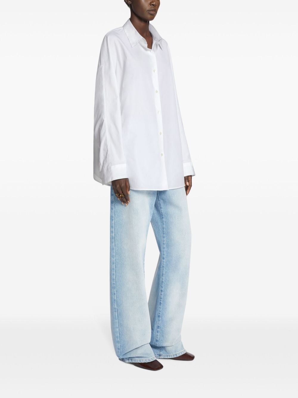 cotton button-up shirt - 3