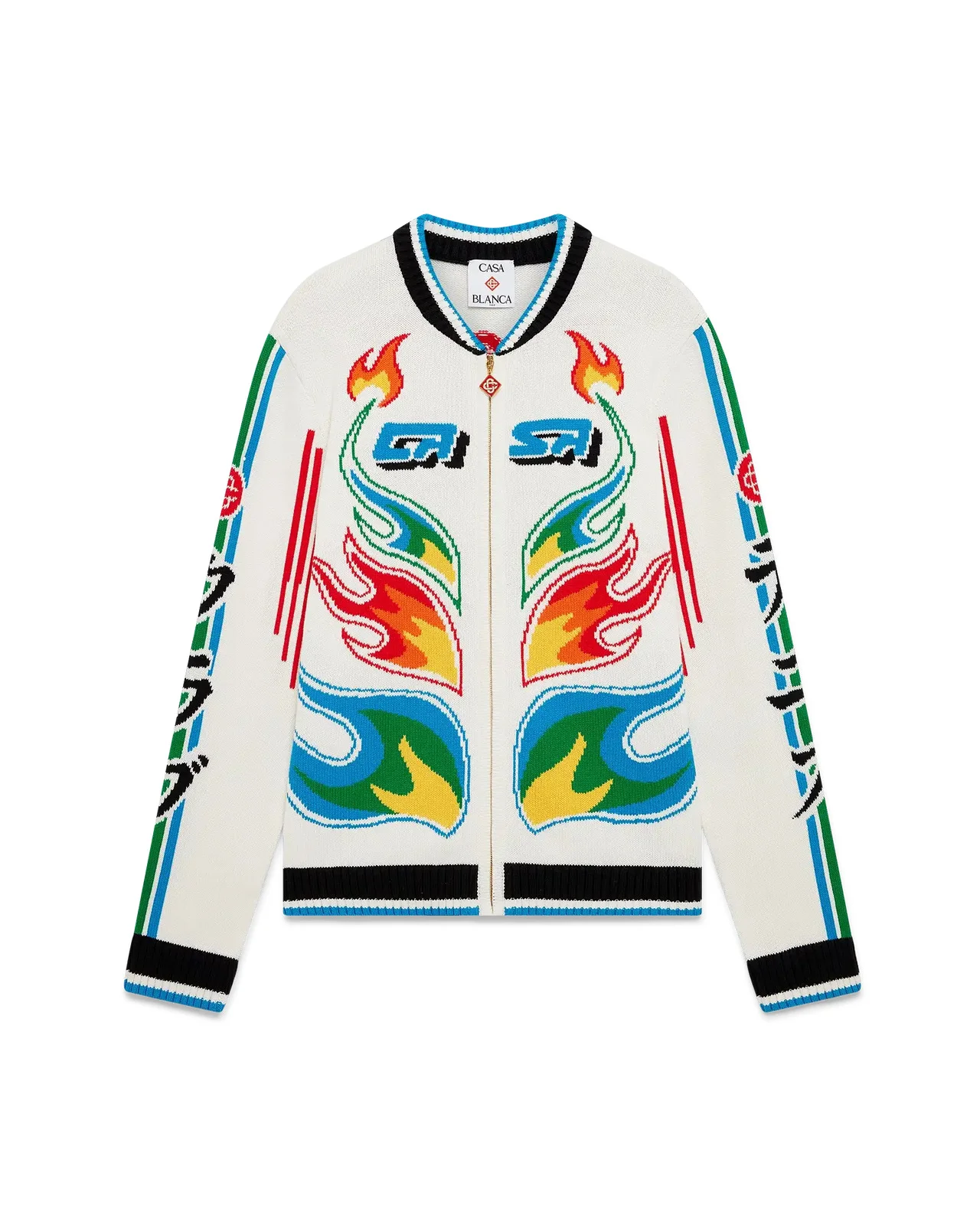 Flame Laurel Cotton Knit Casa Club Jacket | Casablanca Paris - 1