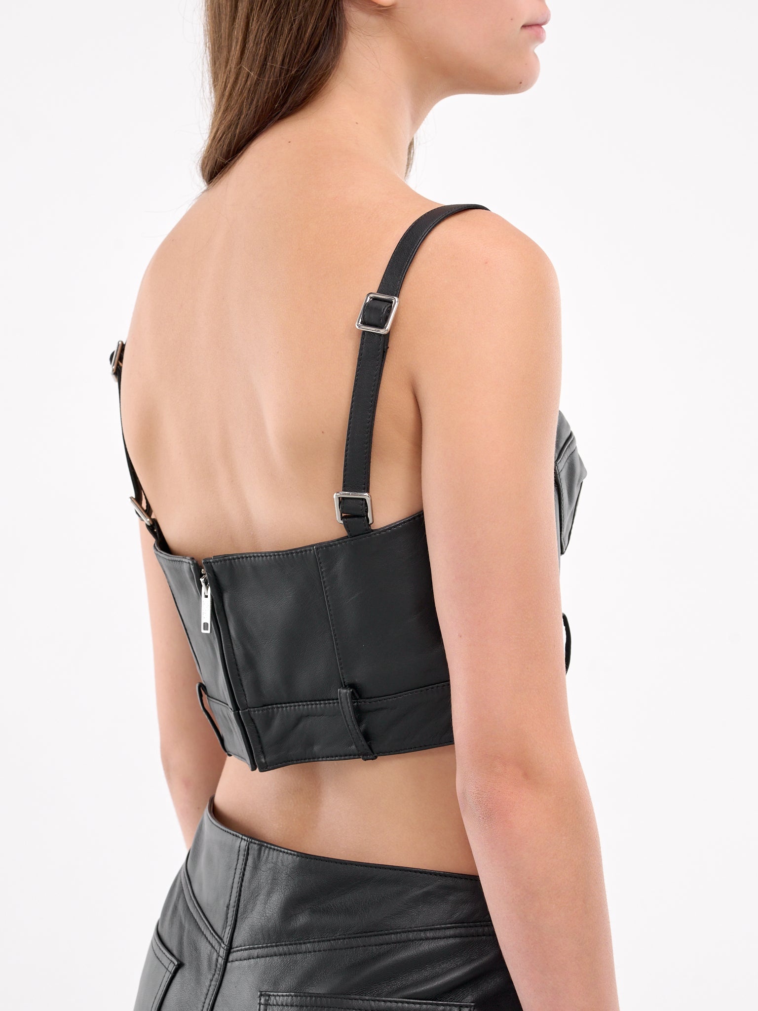 Faux Leather Crop Top - 4