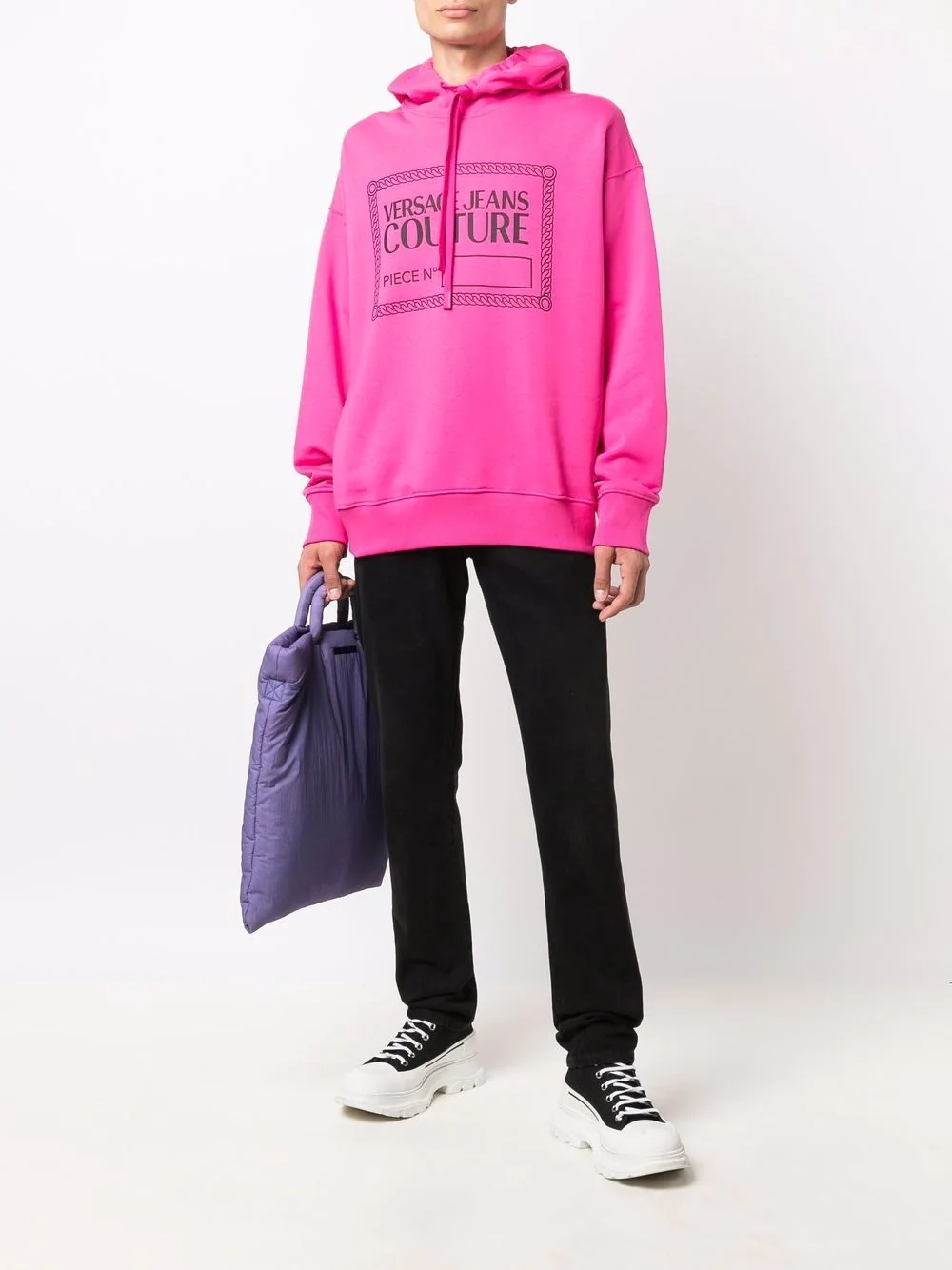 logo-print drawstring hoodie - 2