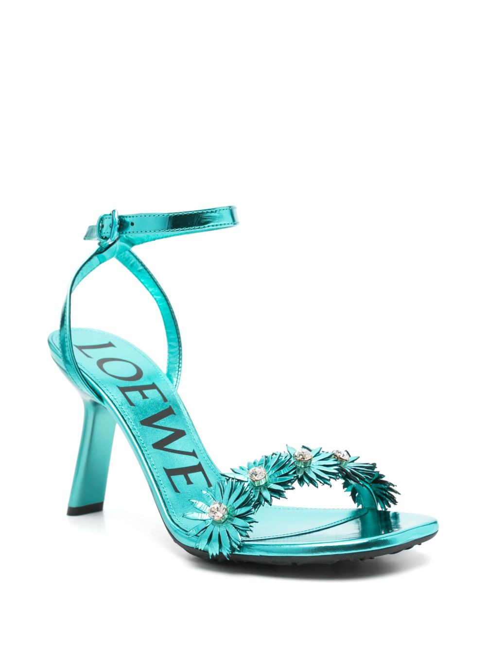 x Paula's Ibiza 100mm floral-appliqué sandals - 2