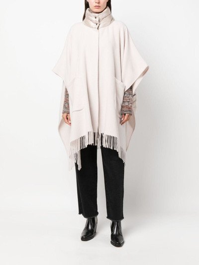 Herno panelled wool-cashmere blend cape outlook