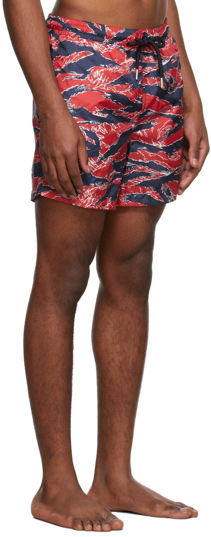 Moncler Red Tiger Stripe Swim Shorts outlook