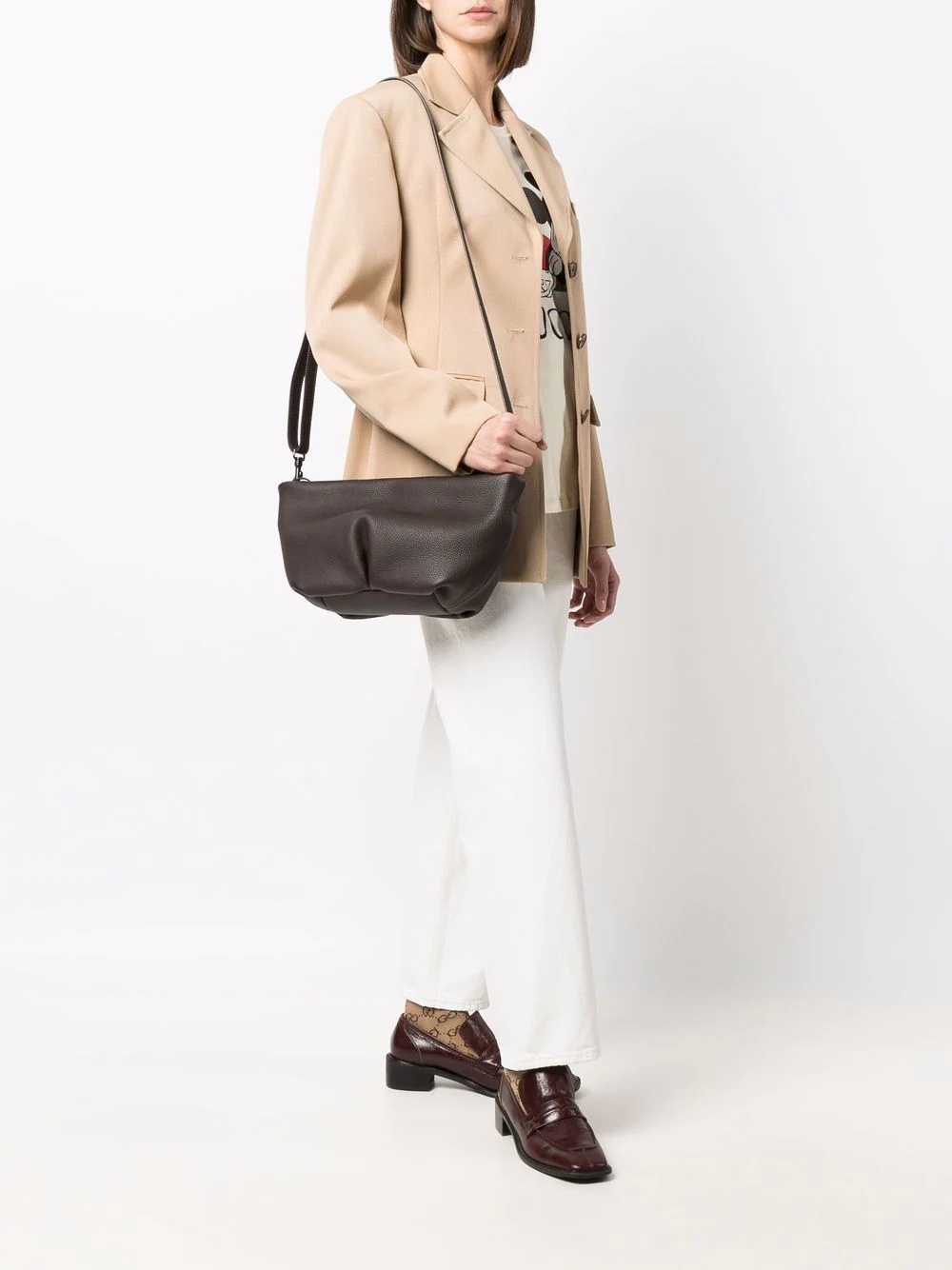 slouchy leather shoulder bag - 2