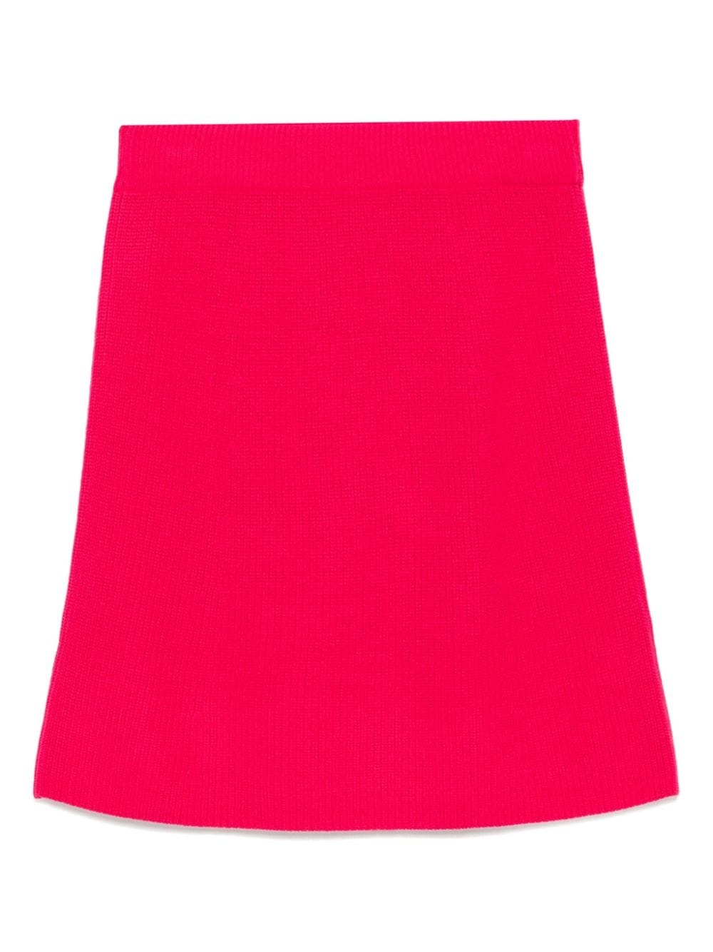 bold fox head patch short ribbed skirt - 2