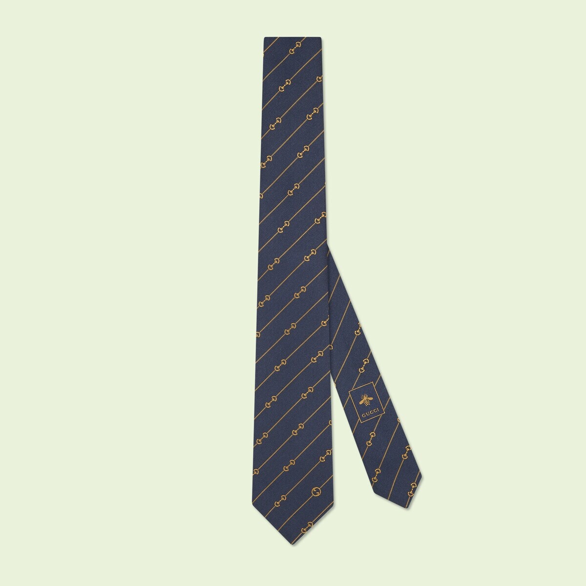 Horsebit striped silk jacquard tie - 1