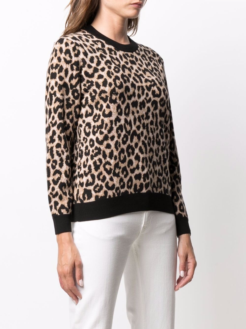 fine-knit leopard-print jumper - 3