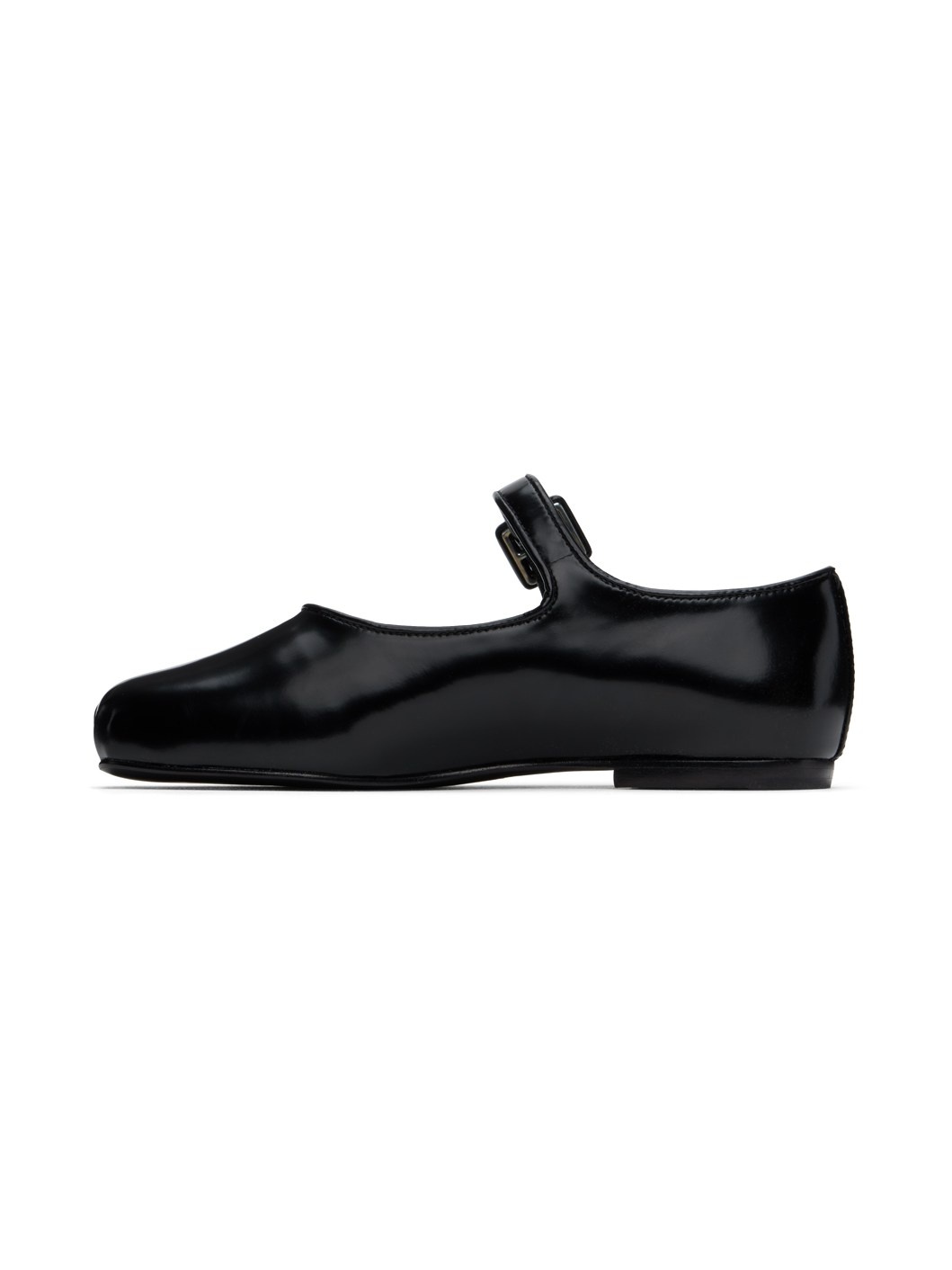 Black Mary Jane Pointe Ballerina Flats - 3