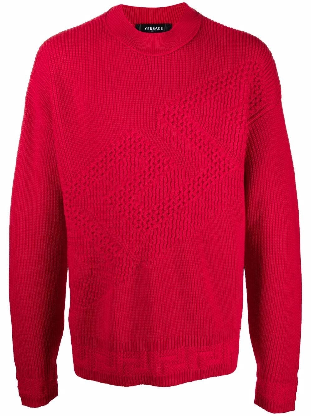 Greca-detail virgin wool jumper - 1