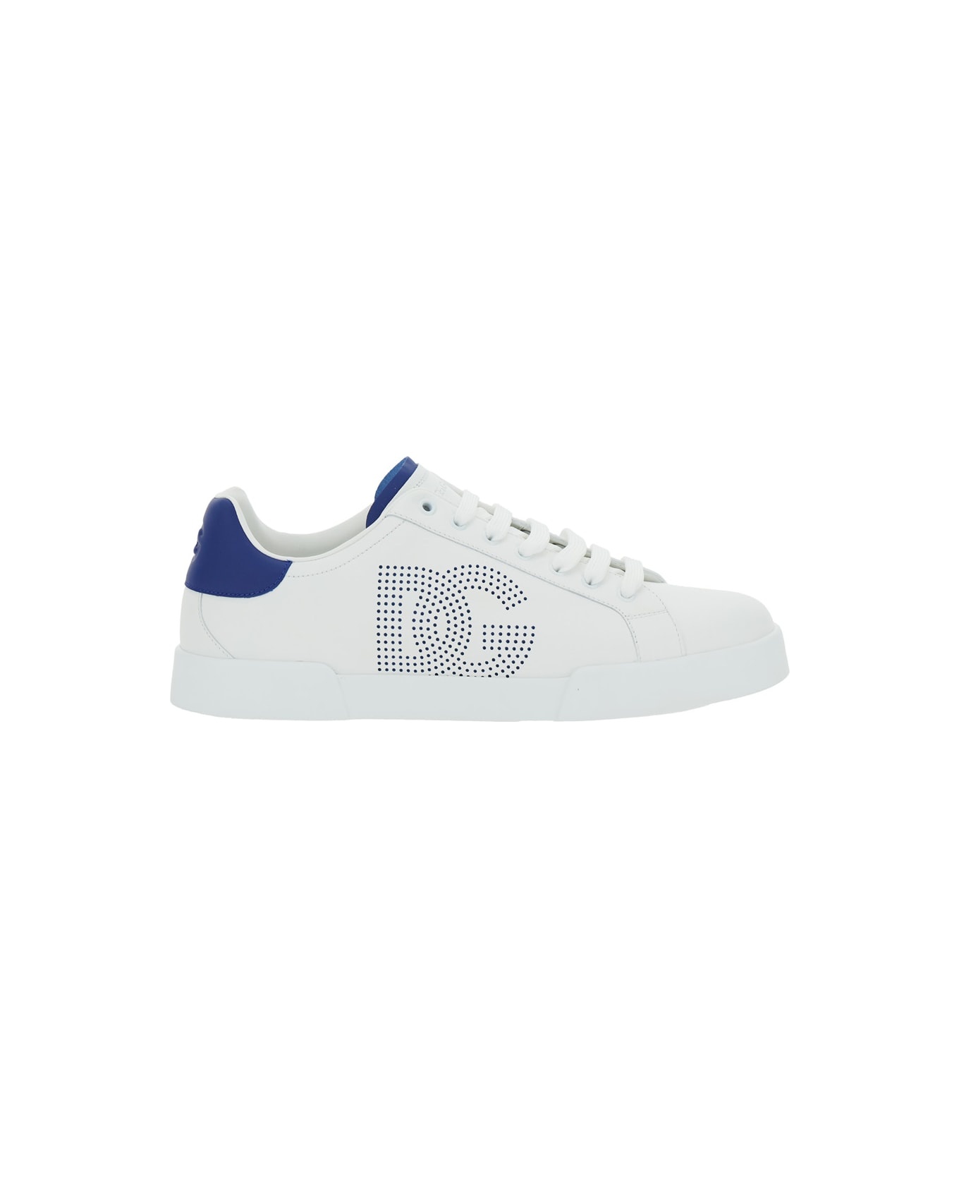 'portofino Light' White Sneakers With Perforated Logo On The Side And Logo Patch On The Tongue In Le - 1