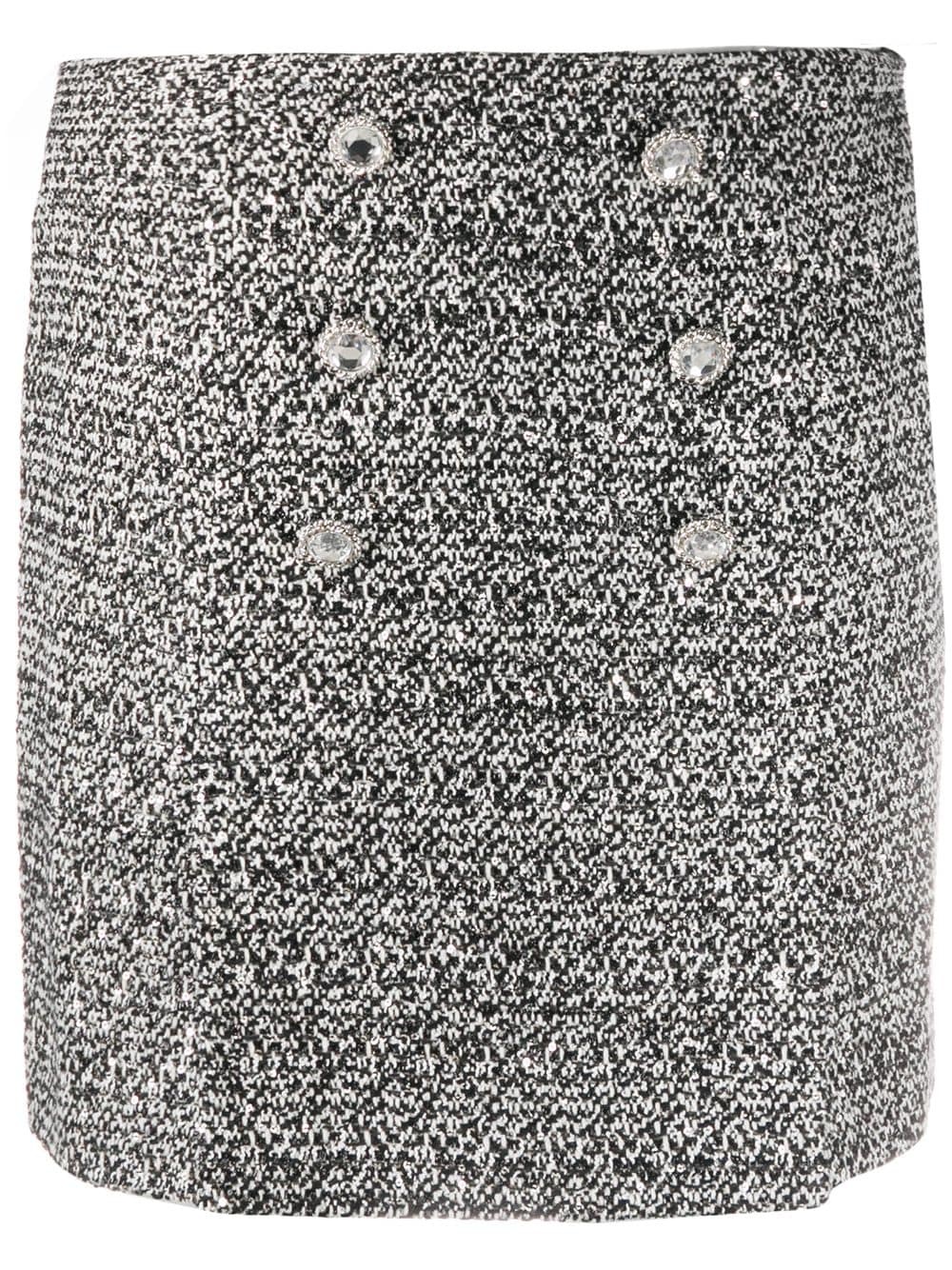 crystal-button tweed skirt - 1