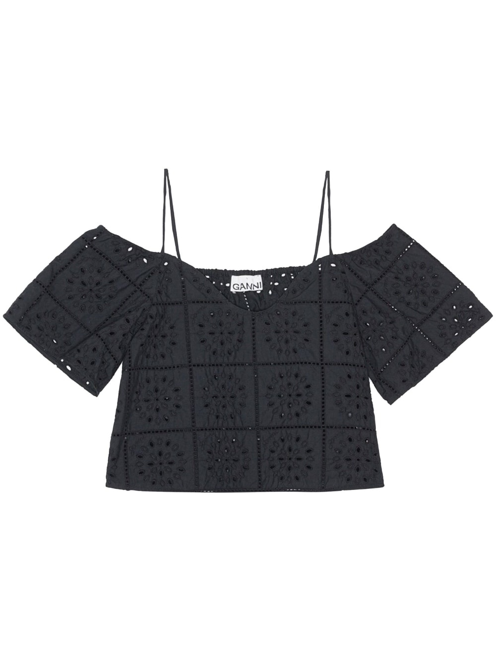 broderie anglaise cropped top - 1