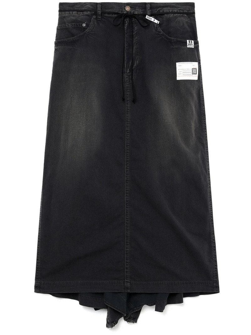 logo-appliquÃ© denim maxi skirt 1