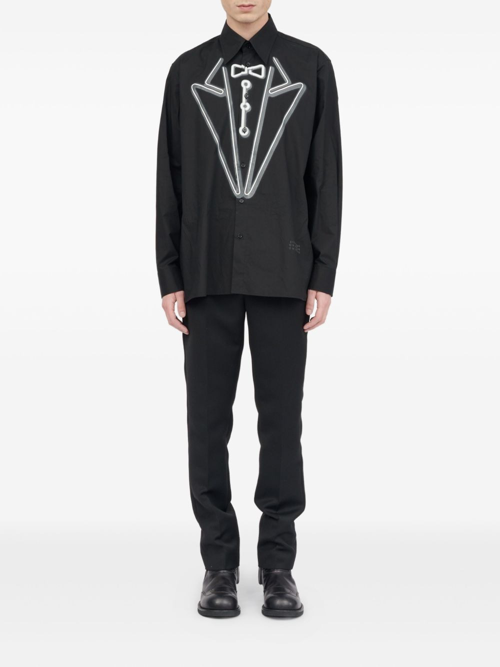 tuxedo-print long-sleeves shirt - 2