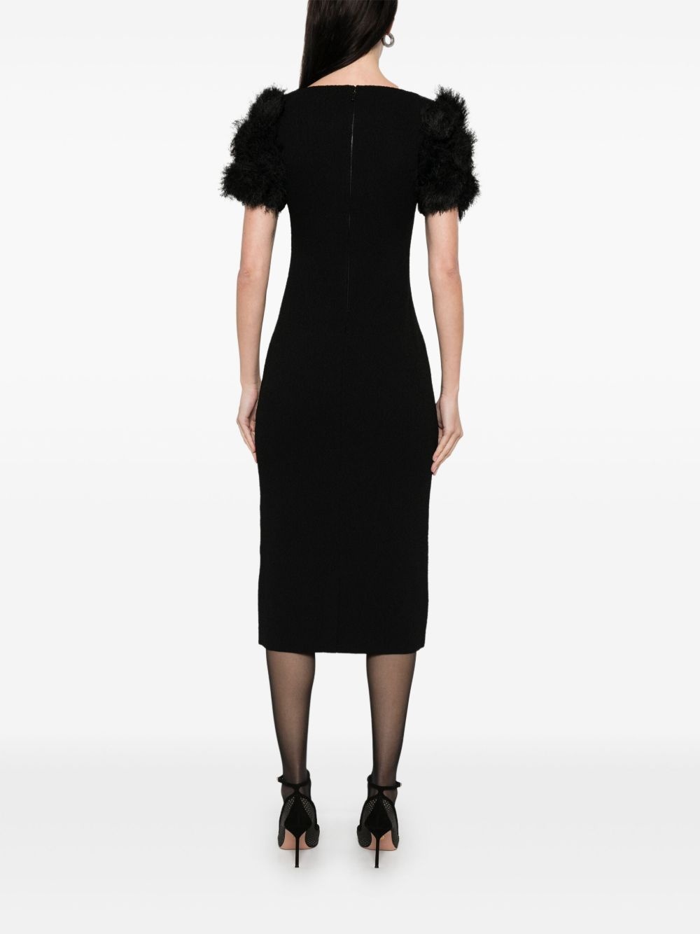 pompom-detail midi dress - 4