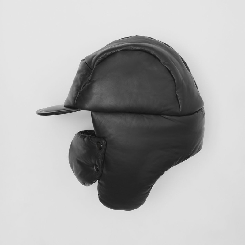 Padded Lambskin Oversized Cap 5