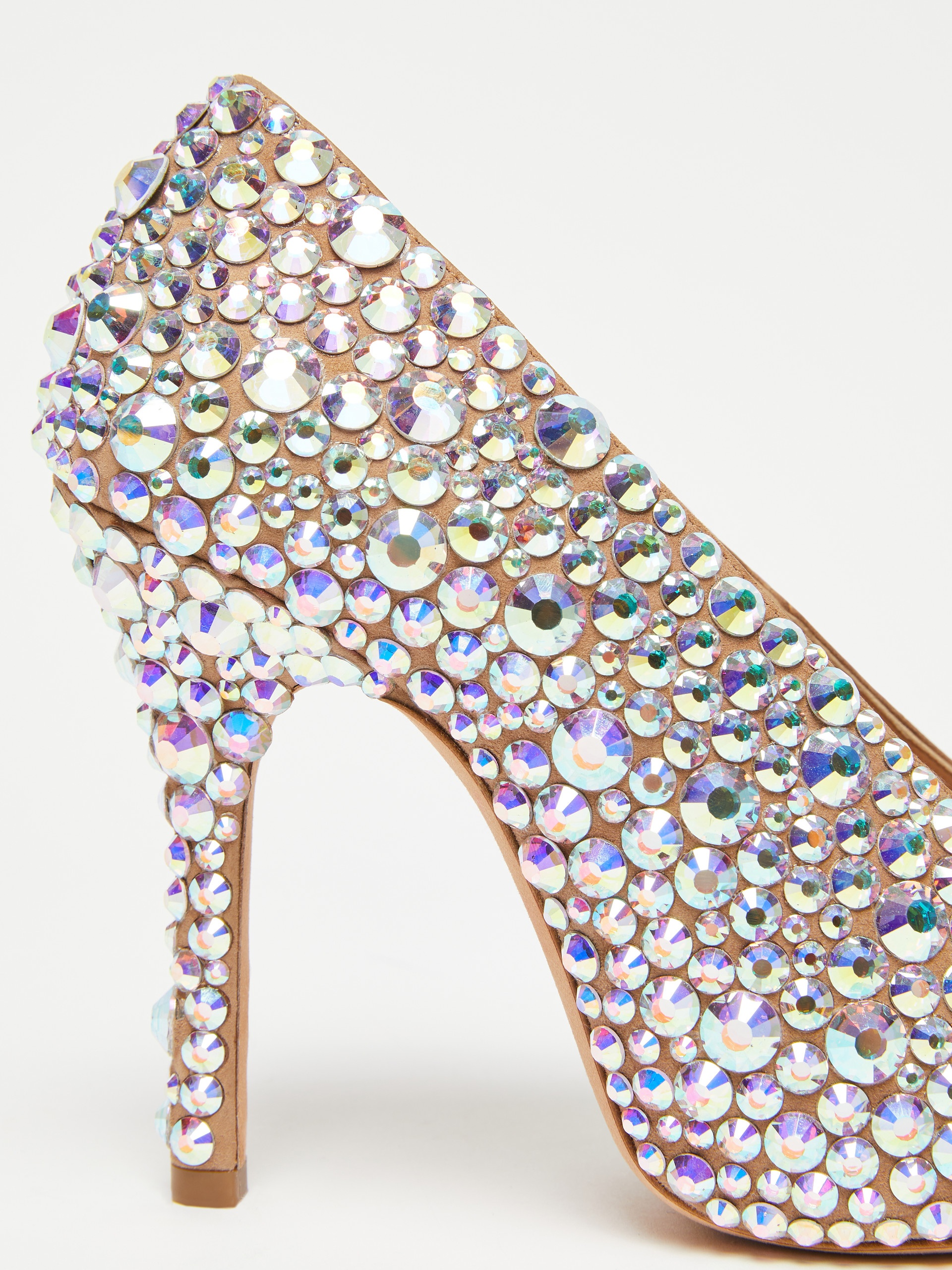 ALBANY Crystal-adorned suede court shoes - 5