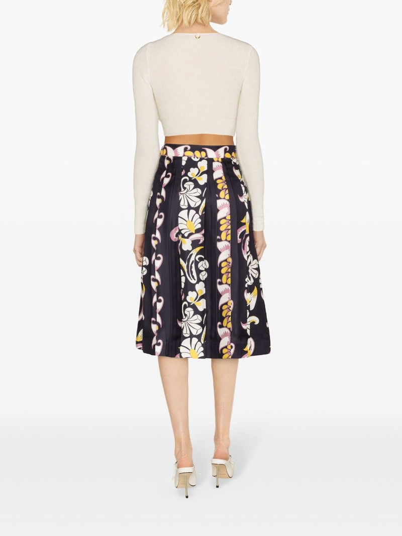 floral-print pleated silk skirt 4