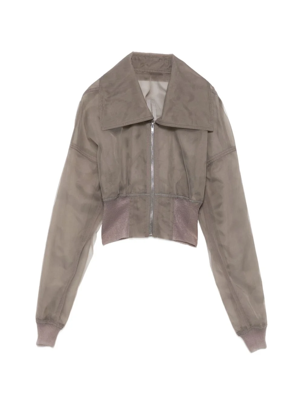 sheer-finish cropped jacket - 1