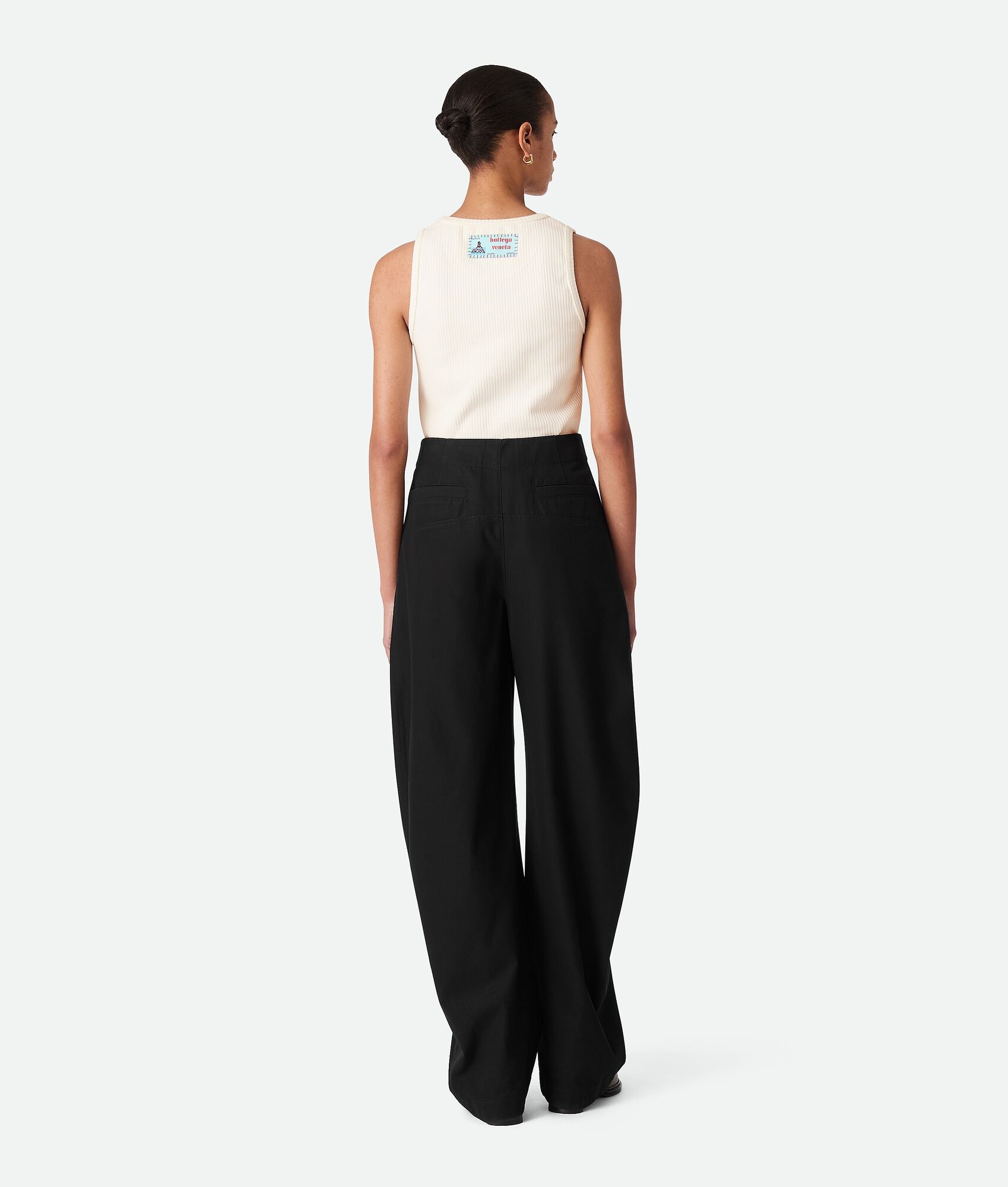Cotton Twill Wide Leg Trousers - 3