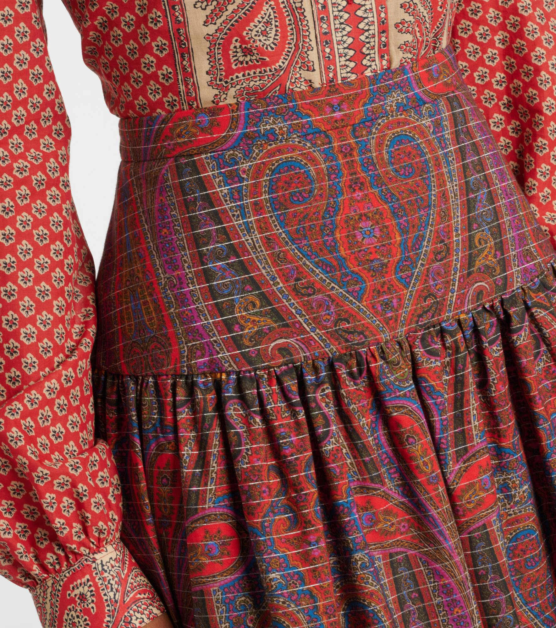 Paisley high-rise cotton maxi skirt - 4