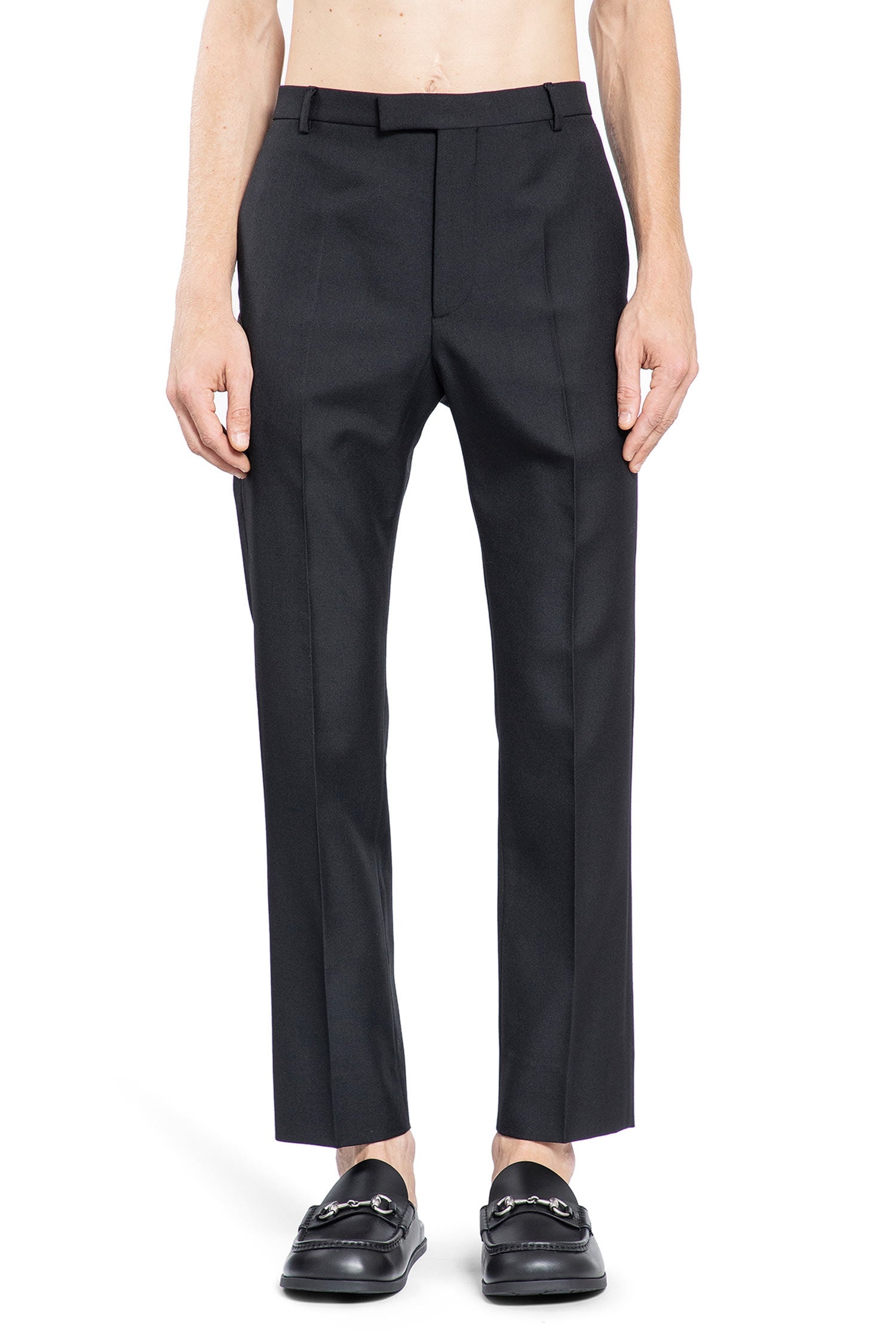 Wool-Blend-Twill-Trousers - 1