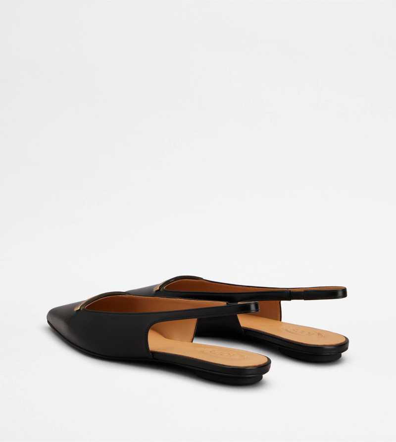 Tod's SLINGBACK BALLERINAS IN LEATHER - BLACK outlook
