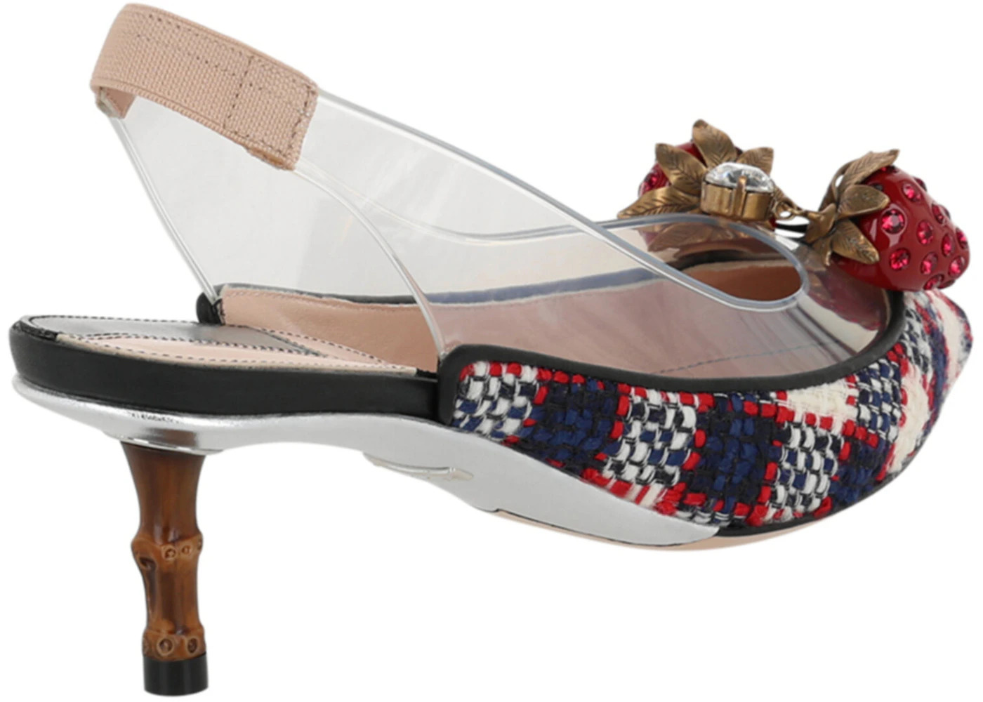 Gucci Eleanor Strawberry Tweed Heels Blue Red (Women's) - 3