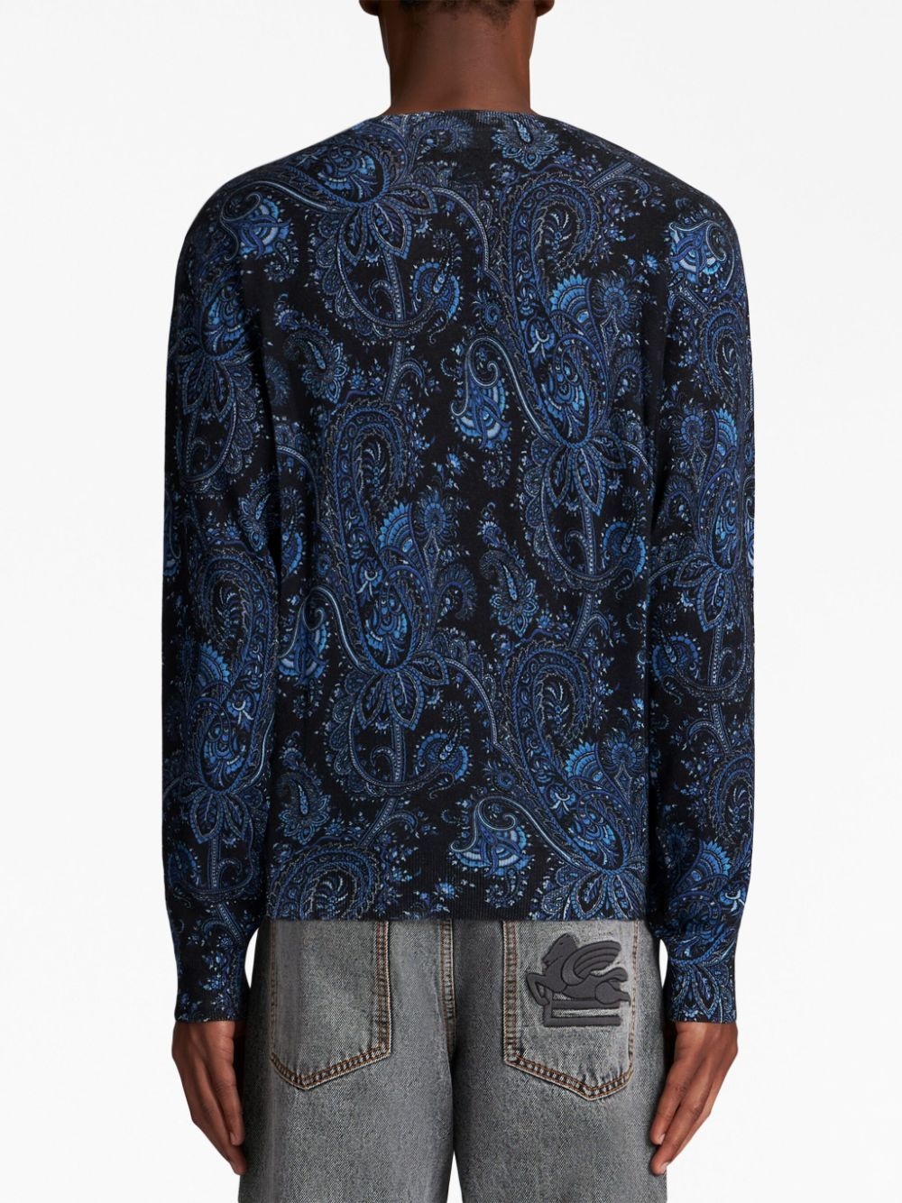 paisley-pattern crew-neck jumper - 3