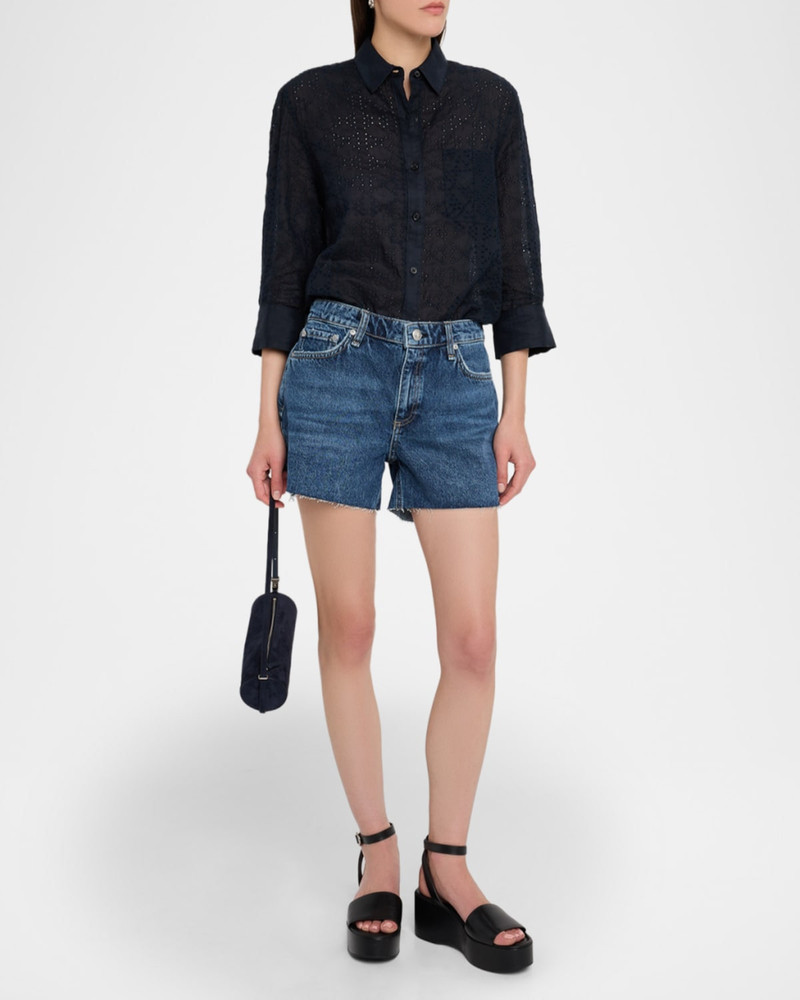 rag & bone Kaia High-Rise Cut-Off Denim Shorts outlook