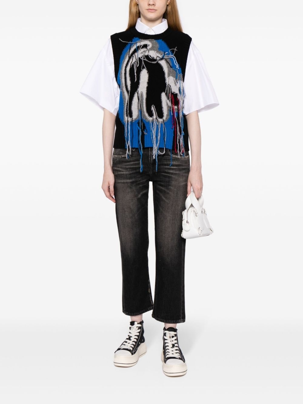 distressed-effect cropped jeans - 2