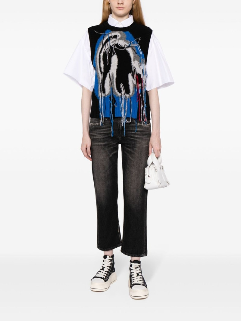 R13 distressed-effect cropped jeans outlook