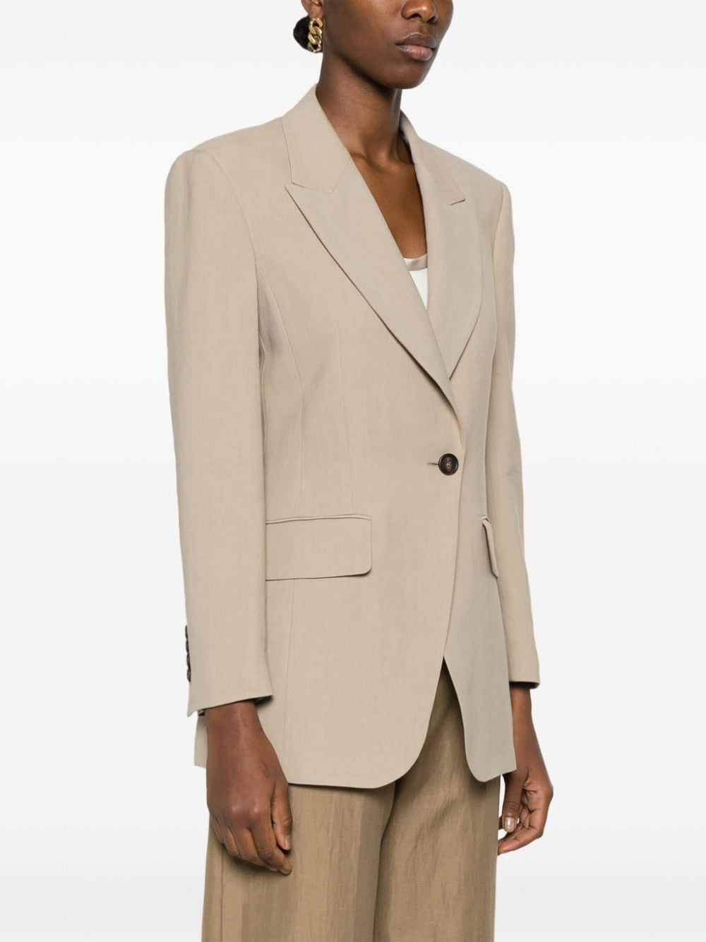 peak-lapels knitted blazer - 3